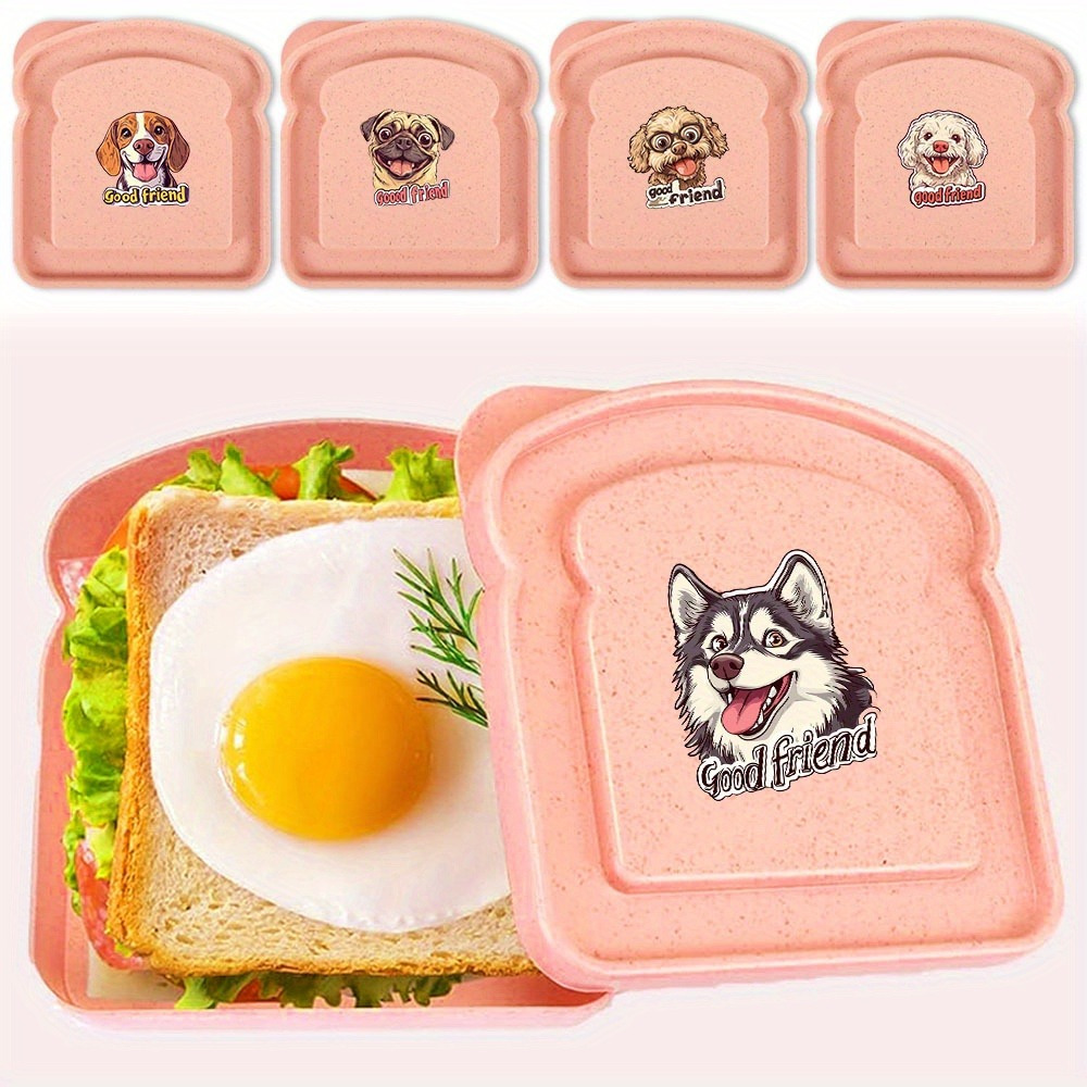 Bento Box - 大容量のトースト型食品保存ボックス。持ち運び可能なサンドイッチ弁当箱で、オフィスや学校で繰り返し使用できる、食品の鮮度を保つ容器。