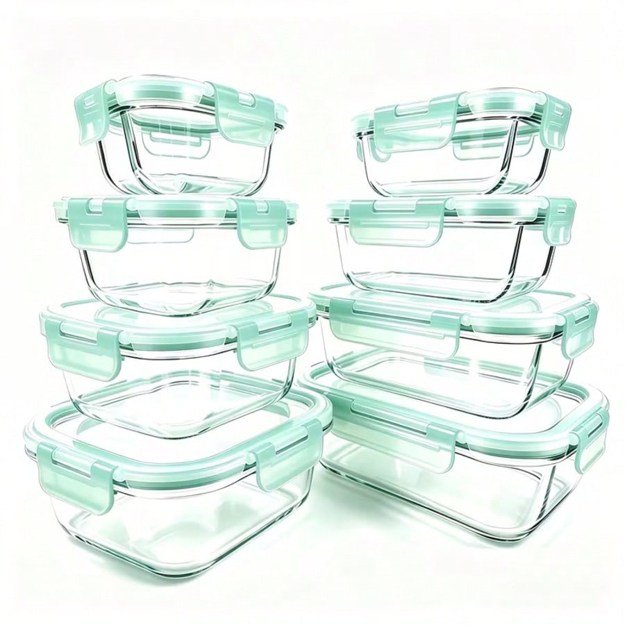 密閉式のガラス製食品保存容器20個入り（蓋8個＋容器8個＋ク - Bento Box のレビューと価格