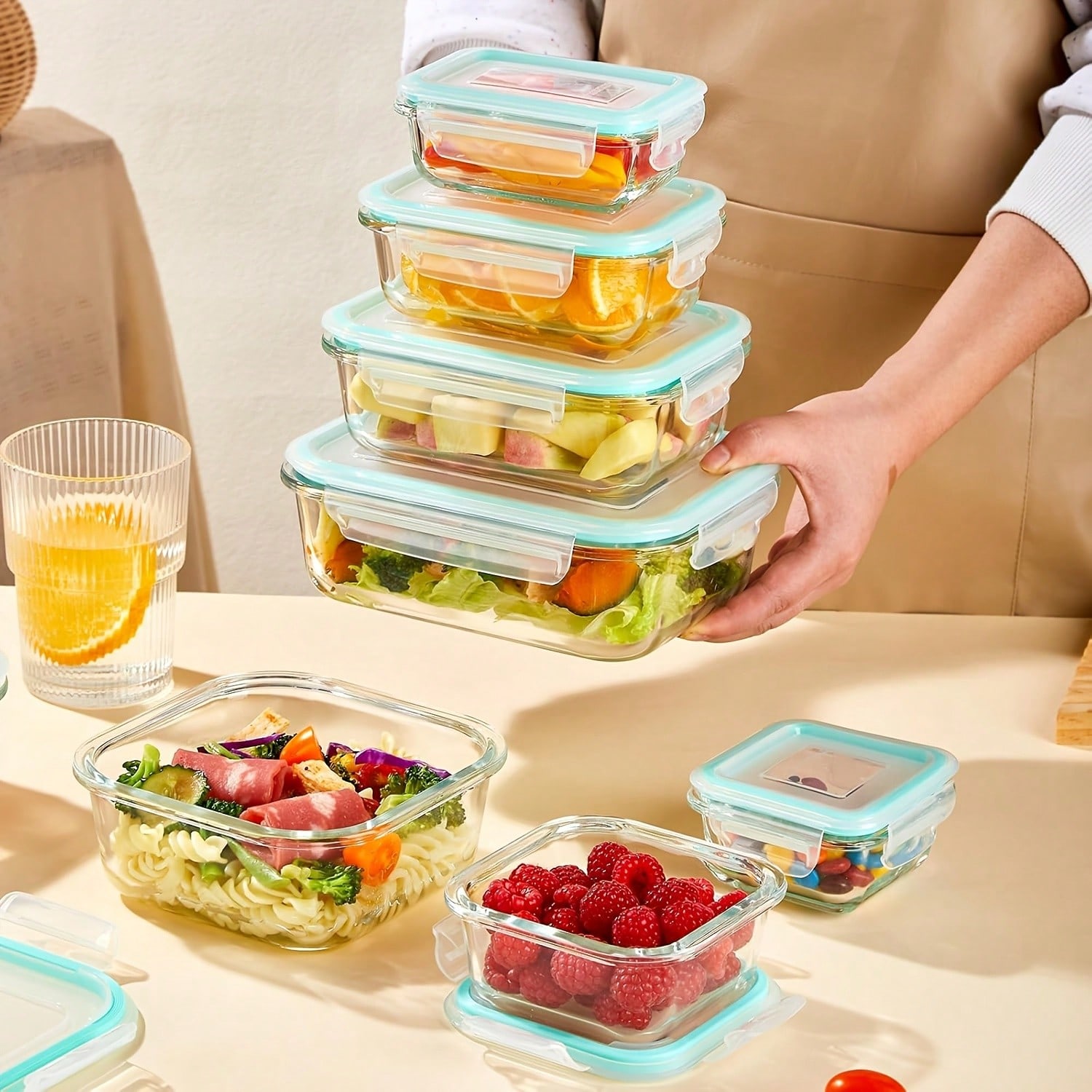 密閉式のガラス製食品保存容器20個入り（蓋8個＋容器8個＋ク - Bento Box のレビューと価格