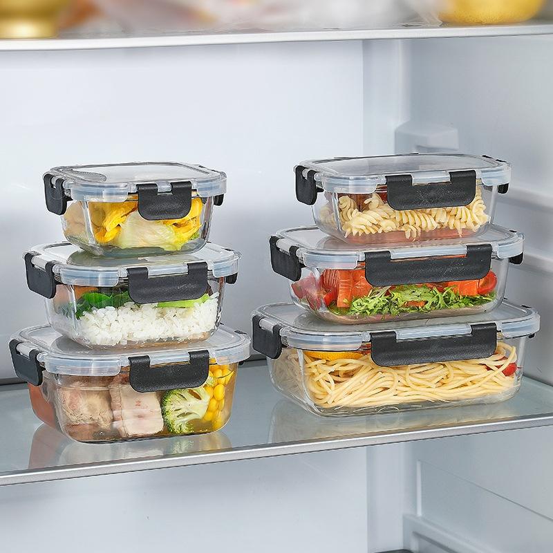 密閉性の高い蓋が付いた、漏れ防止のガラス製食品保存容器。再利 - Bento Box のレビューと価格