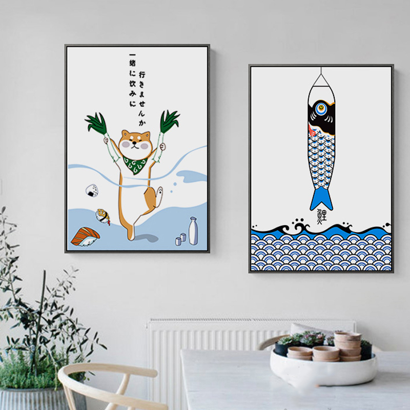 日本のクリエイティブな動物や魚をモチーフにしたポスターとプリ - Japanese Restaurant Lifestyle のレビューと価格