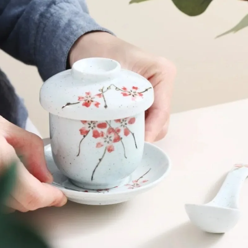 磁器製の煮込み鍋、日本の桜柄、蓋付きの陶器製煮込みボウル、多 - Japanese Snacks のレビューと価格