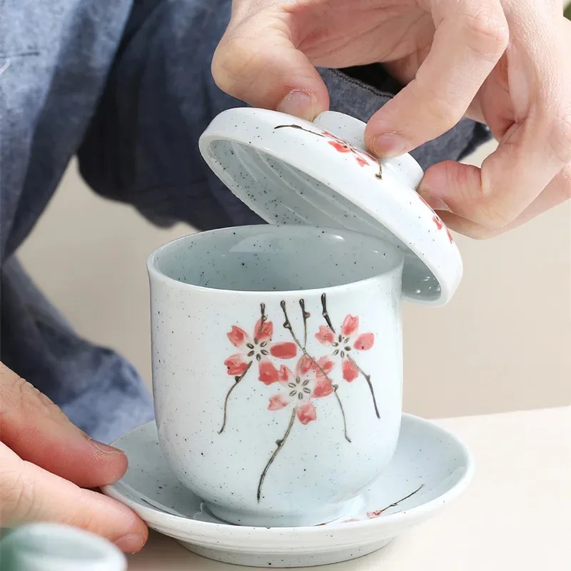 磁器製の煮込み鍋、日本の桜柄、蓋付きの陶器製煮込みボウル、多 - Japanese Snacks のレビューと価格